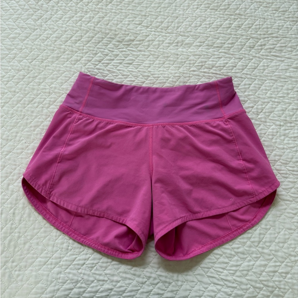 pink lululemon speed up shorts size